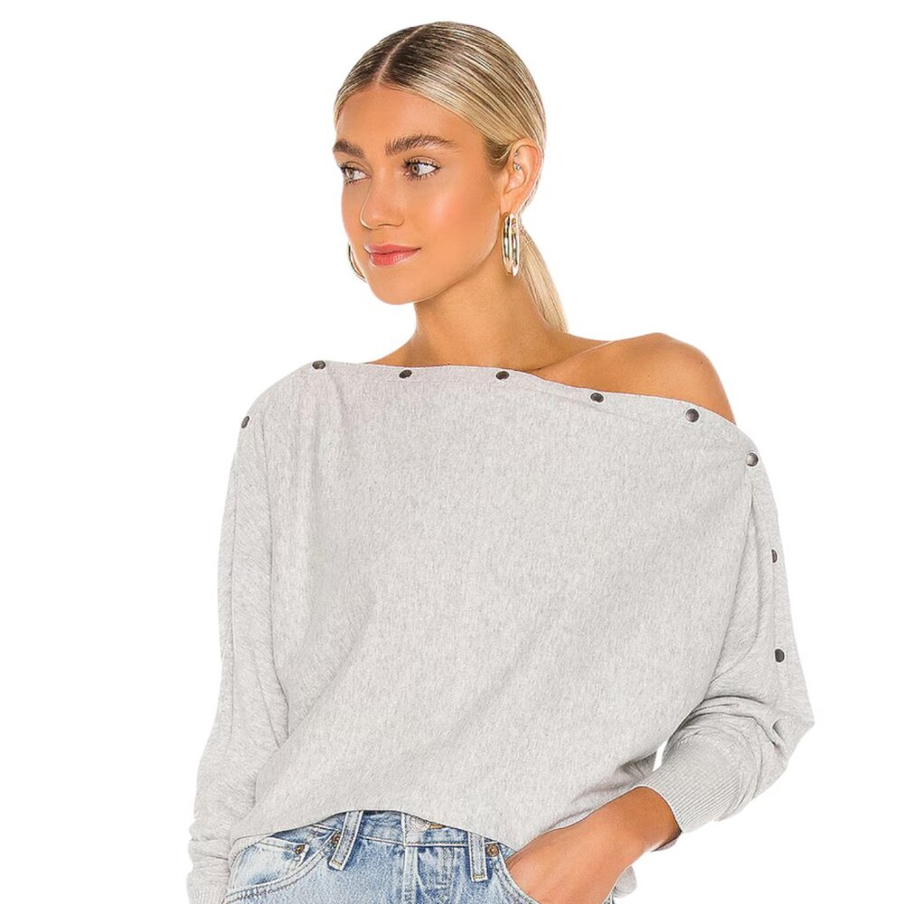 All Saints Ellie Jumper Long Sleeve Sweater in Gray, Medium